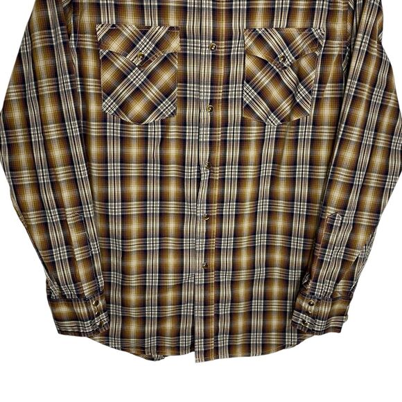 Pendleton Pearl Snap Frontier Shirt Mens S Long Sleeve Plaid Button Up Western - Picture 7 of 13